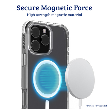 iPhone 16 Pro Max Transparent Drop Protection Case Cover: Enhanced Guard for Screen and Camera, MagSafe Compatibility - Clear Grey